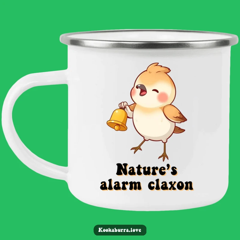 Funny Bird Bell Camping Mug: Adventure Fuelled by Humorous Birdsong