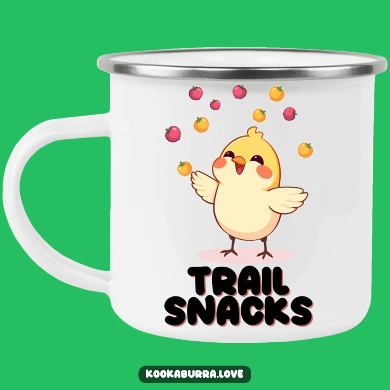 Funny Juggling Bird Camping Mug: Sip with Colorful Cheer