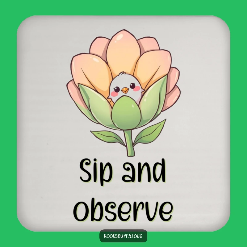 Funny Shy Bird Coasters: Protect Surfaces with Gentle Charm