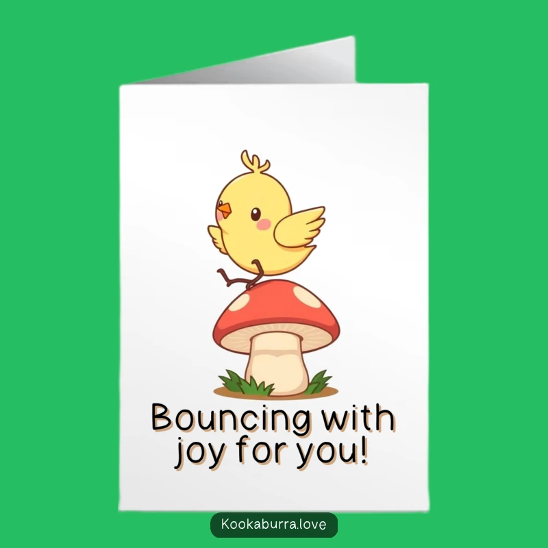 Free Printable Hopping Bird Congrats Card: Zippy Success, Bouncy, Downloadable
