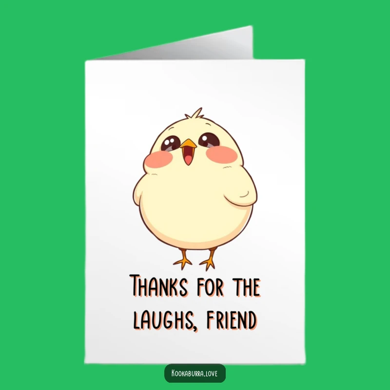 Free Printable Laughing Bird Thank You Card: Funny Bird, Grateful, Downloadable Gift